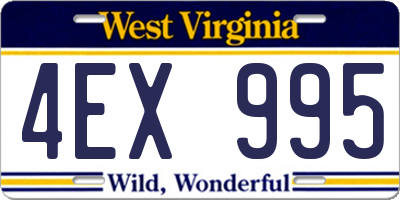 WV license plate 4EX995
