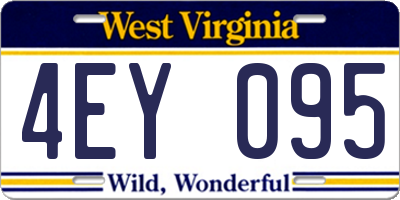 WV license plate 4EY095