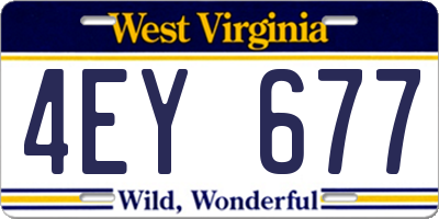 WV license plate 4EY677