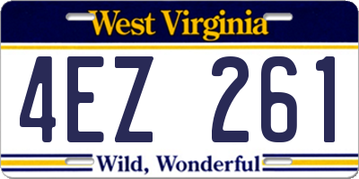 WV license plate 4EZ261