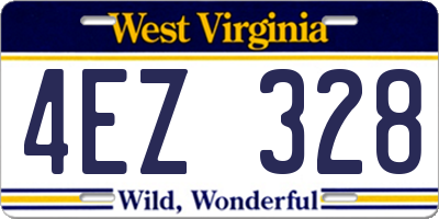 WV license plate 4EZ328
