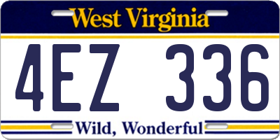 WV license plate 4EZ336