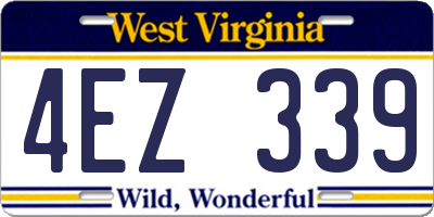 WV license plate 4EZ339