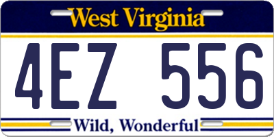 WV license plate 4EZ556