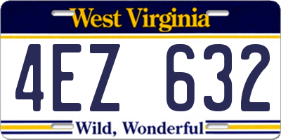 WV license plate 4EZ632