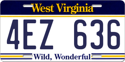 WV license plate 4EZ636