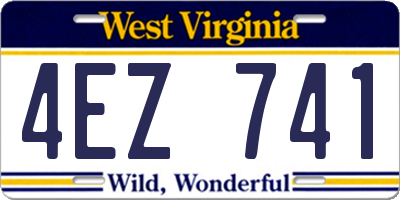 WV license plate 4EZ741