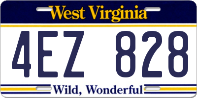WV license plate 4EZ828