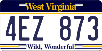 WV license plate 4EZ873