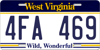 WV license plate 4FA469