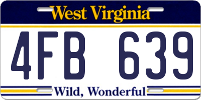 WV license plate 4FB639