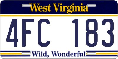 WV license plate 4FC183