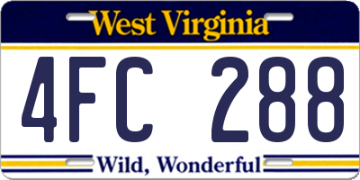 WV license plate 4FC288