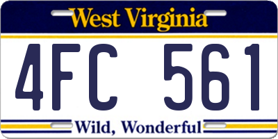 WV license plate 4FC561