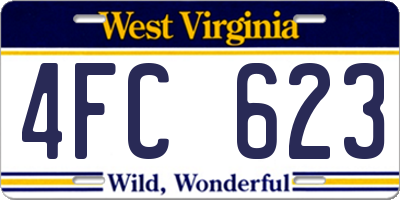 WV license plate 4FC623