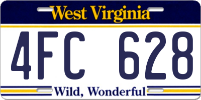WV license plate 4FC628