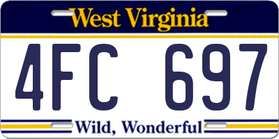 WV license plate 4FC697