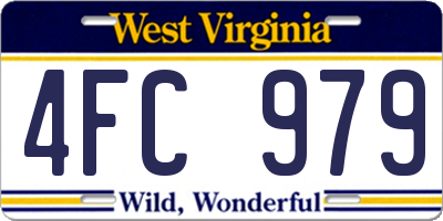 WV license plate 4FC979