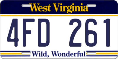 WV license plate 4FD261