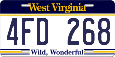 WV license plate 4FD268
