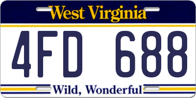 WV license plate 4FD688