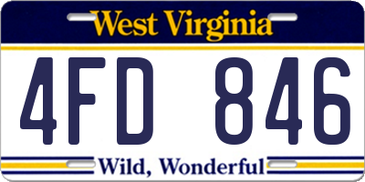 WV license plate 4FD846