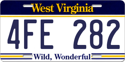WV license plate 4FE282
