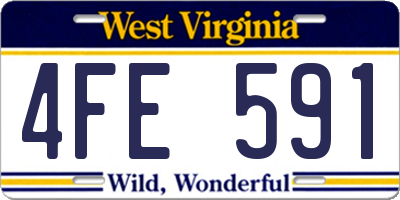 WV license plate 4FE591