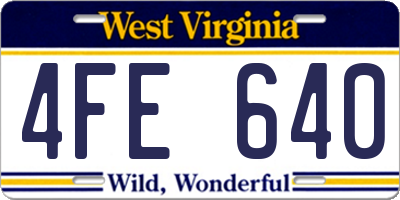 WV license plate 4FE640