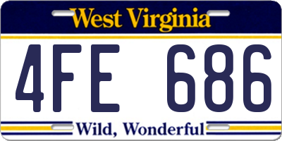 WV license plate 4FE686
