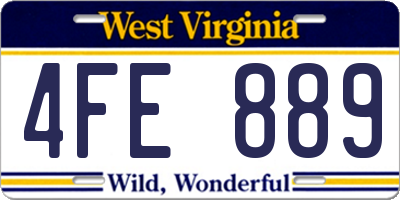 WV license plate 4FE889