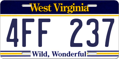 WV license plate 4FF237