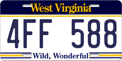 WV license plate 4FF588