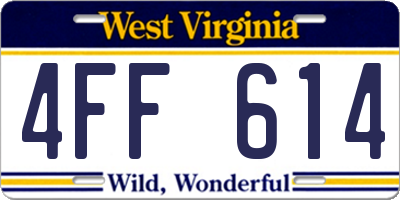WV license plate 4FF614