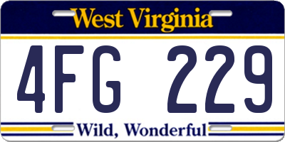 WV license plate 4FG229