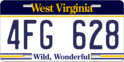 WV license plate 4FG628