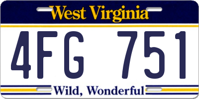 WV license plate 4FG751