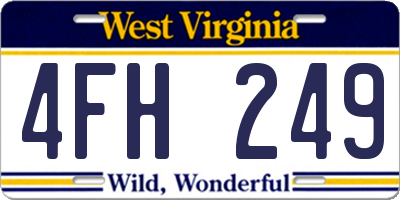 WV license plate 4FH249