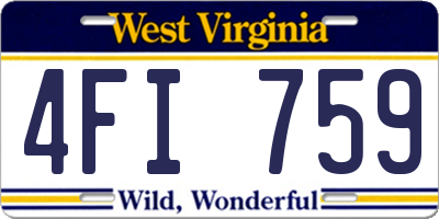 WV license plate 4FI759