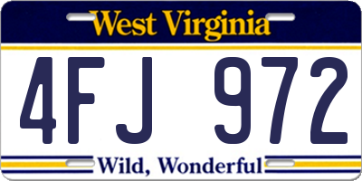 WV license plate 4FJ972