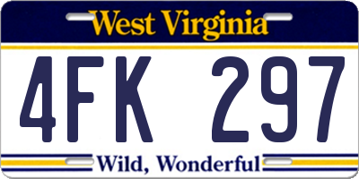 WV license plate 4FK297