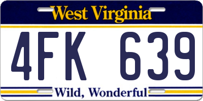 WV license plate 4FK639