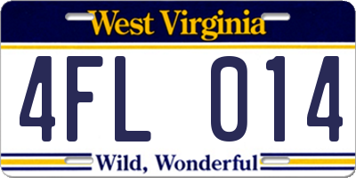 WV license plate 4FL014