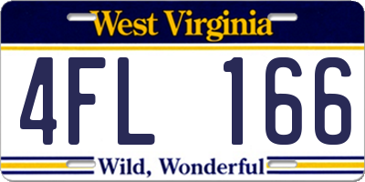 WV license plate 4FL166