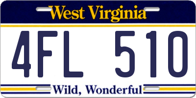 WV license plate 4FL510