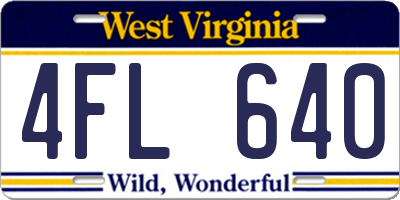 WV license plate 4FL640