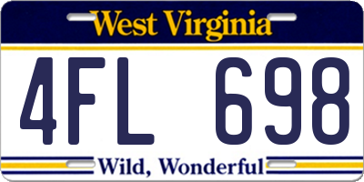 WV license plate 4FL698