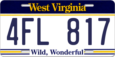 WV license plate 4FL817