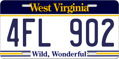 WV license plate 4FL902