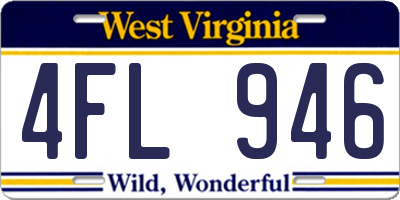 WV license plate 4FL946
